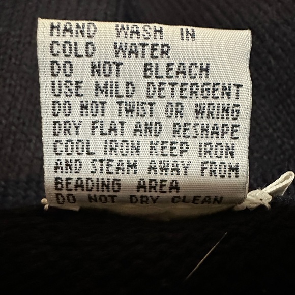 Darian Vintage 1990s Black Open Front Cardigan Sweater Silver Beading Medium - Picture 16 of 16